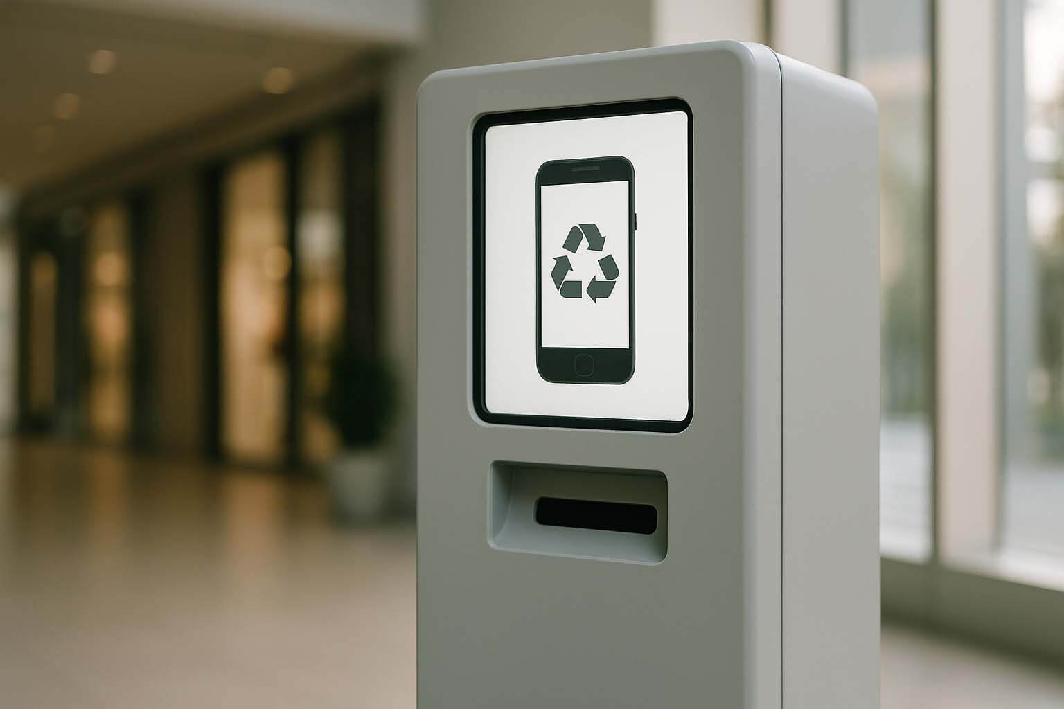 收購二手手機機器示意圖(自助機與手機放置台)